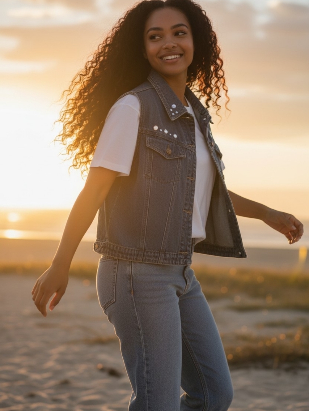 Baccini Denim Vest
